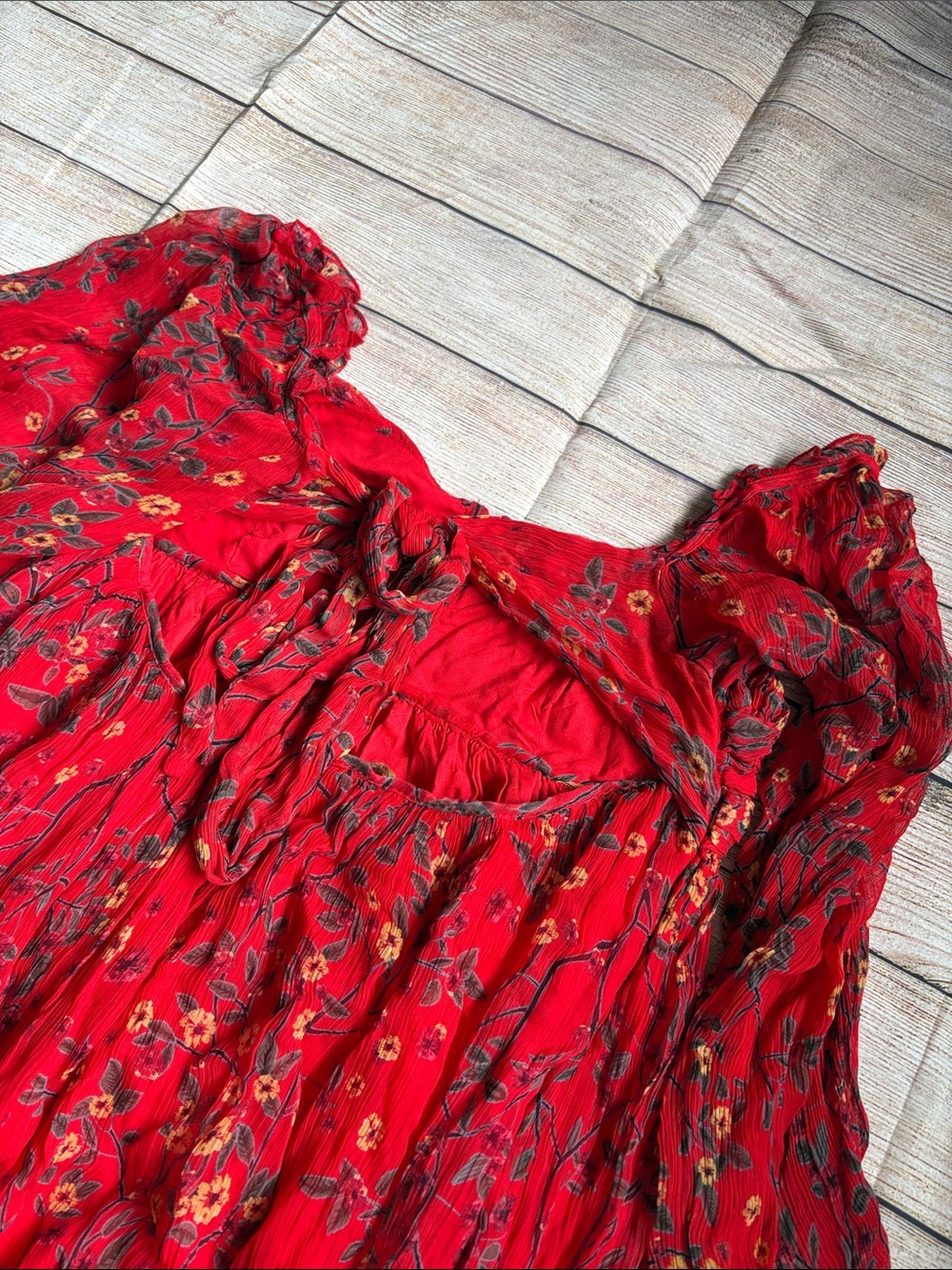 Letmebe Red Floral Long-Sleeve Mini Dress - Picture 4 of 8